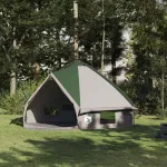 Cort Teepee cu acoperiș Verde și alb 490 x 410 x 210 cm GartenMobel Dekor
