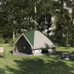 Cort Teepee cu acoperiș Verde și alb 490 x 410 x 210 cm GartenMobel Dekor