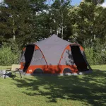 Cort cu dome cu acoperiș Gri și Portocalie 505 x 450 x 248 cm GartenMobel Dekor