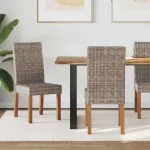 Scaun de sufragerie 2 pcs Gri Kubu 45 x 54 x 93 cm GartenMobel Dekor