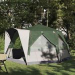 Tent Cabină cu acoperiș Verde și alb 333 x 317 x 194 cm GartenMobel Dekor