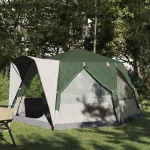Tent Cabină cu acoperiș Verde și alb 333 x 317 x 194 cm GartenMobel Dekor