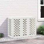 Husă pentru aer condiționat Alb 110 x 50 x 80 cm Oțel GartenMobel Dekor