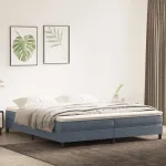 Pat box spring cu saltea, gri închis, 180x220 cm, catifea GartenMobel Dekor