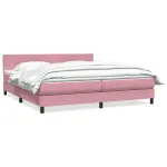 Pat box spring cu saltea, roz, 180x210 cm, catifea GartenMobel Dekor