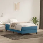 Pat cu arcuri fără saltea Albastru închis 100x220 cm catifea GartenMobel Dekor