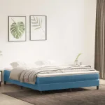 Pat cu arcuri fără saltea Albastru închis 180x220 cm catifea GartenMobel Dekor