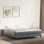 Pat cu arcuri fără saltea Gri închis 180x220 cm catifea GartenMobel Dekor
