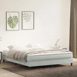 Pat cu arcuri fără saltea gri deschis 180x220 cm catifea GartenMobel Dekor