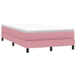 Pat cu arcuri fără saltea roz 120x210 cm catifea GartenMobel Dekor