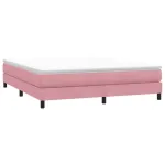 Pat cu arcuri fără saltea roz 180x210 cm catifea GartenMobel Dekor