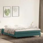 Pat cu arcuri fără saltea verde închis 180x220 cm catifea GartenMobel Dekor
