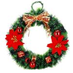 Coronita pentru Craciun, 35 cm, din brad artificial, cu decoratiuni, verde Household NewTrend