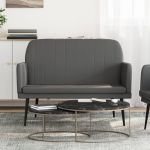 Bancă, gri, 107x80x81 cm, piele ecologică GartenMobel Dekor