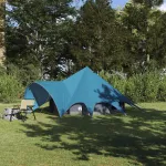 Cort Teepee cu acoperiș Albastru și Gri 600 x 600 x 347 cm GartenMobel Dekor
