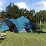 Cort Teepee cu acoperiș Albastru și Gri 600 x 600 x 347 cm GartenMobel Dekor