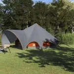 Cort Teepee cu acoperiș Gri și Portocalie 600 x 600 x 347 cm GartenMobel Dekor
