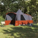 Cort Teepee cu acoperiș Gri și Portocalie 720 x 465 x 295 cm GartenMobel Dekor
