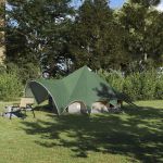 Cort Teepee cu acoperiș Verde și gri 600 x 600 x 347 cm GartenMobel Dekor