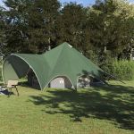Cort Teepee cu acoperiș Verde și gri 600 x 600 x 347 cm GartenMobel Dekor