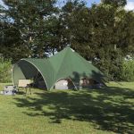 Cort Teepee cu acoperiș Verde și gri 600 x 600 x 347 cm GartenMobel Dekor