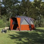 Tent Cabină cu acoperiș Gri și Portocalie 425 x 396 x 222 cm GartenMobel Dekor
