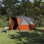 Tent Cabină cu acoperiș Gri și Portocalie 425 x 396 x 222 cm GartenMobel Dekor