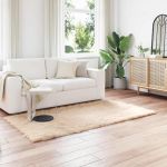 Covor din Lână Faux Tafalla Bej 100 x 200 cm Poliester GartenMobel Dekor