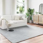 Covor din Blană Faux de Iepure Olite Gri 200 x 200 cm Poliester GartenMobel Dekor