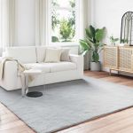 Covor din Blană Faux de Iepure Olite Gri 240 x 240 cm Poliester GartenMobel Dekor