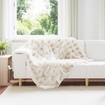 Pătură din Blană sintetică de Iepure 4 pcs Alb 130 x 150 cm GartenMobel Dekor