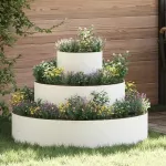 Vază pentru Grădină Alb 90 x 90 x 20 cm Oțel laminat la rece GartenMobel Dekor