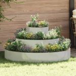 Vază pentru Grădină Argintiu 120 x 120 x 20 cm Oțel Galvanizat GartenMobel Dekor