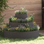 Vază pentru Grădină Negru 90 x 90 x 20 cm Oțel laminat la rece GartenMobel Dekor