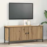 Cabinet TV Stejar Artizanal 100 x 35 x 45 cm Lemn compozit GartenMobel Dekor