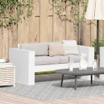 Canapea de grădină Alb 134 x 60 x 62 cm Lemn de pin masiv GartenMobel Dekor