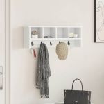 Răcător de paltoane montat pe perete Alb 75 x 16 x 26 cm GartenMobel Dekor