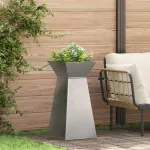 Vază pe pilon 2 pcs Argintiu 35 x 35 x 73 cm GartenMobel Dekor