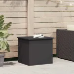 Cutie de depozitare exterioară Negru 55 x 50,5 x 50 cm Oțel GartenMobel Dekor