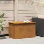 Cutie de depozitare exterioară Ruginit 80 x 50,5 x 50 cm Oțel GartenMobel Dekor