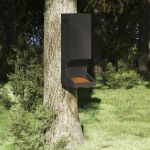 Feeder pentru cerbi Negru 28 x 30 x 80 cm Oțel Laminat la Rece GartenMobel Dekor