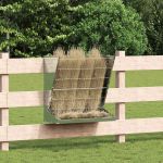 Feeder pentru Fân Argintiu 71 x 33 x 70 cm Oțel Galvanizat GartenMobel Dekor