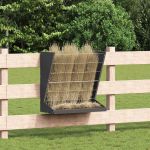 Feeder pentru Fân Negru 71 x 33 x 70 cm Oțel Laminat la Rece GartenMobel Dekor