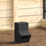 Feeder pentru pui Negru 20 x 25 x 35 cm Oțel Laminat la Rece GartenMobel Dekor