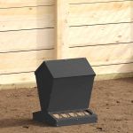 Feeder pentru pui Negru 30 x 30 x 39 cm Oțel Laminat la Rece GartenMobel Dekor