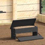Hrănitor cu pedale pentru pui Negru 48,5 x 39,5 x 19 cm GartenMobel Dekor