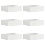 Margine pentru gazon 6 pcs Alb 40 x 40 x 13 cm Oțel GartenMobel Dekor