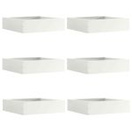 Margine pentru gazon 6 pcs Alb 50 x 50 x 13 cm Oțel GartenMobel Dekor