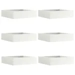 Margine pentru gazon 6 pcs Alb 50 x 50 x 13 cm Oțel GartenMobel Dekor