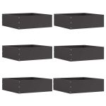 Margine pentru gazon 6 pcs Negru 40 x 40 x 13 cm Oțel GartenMobel Dekor